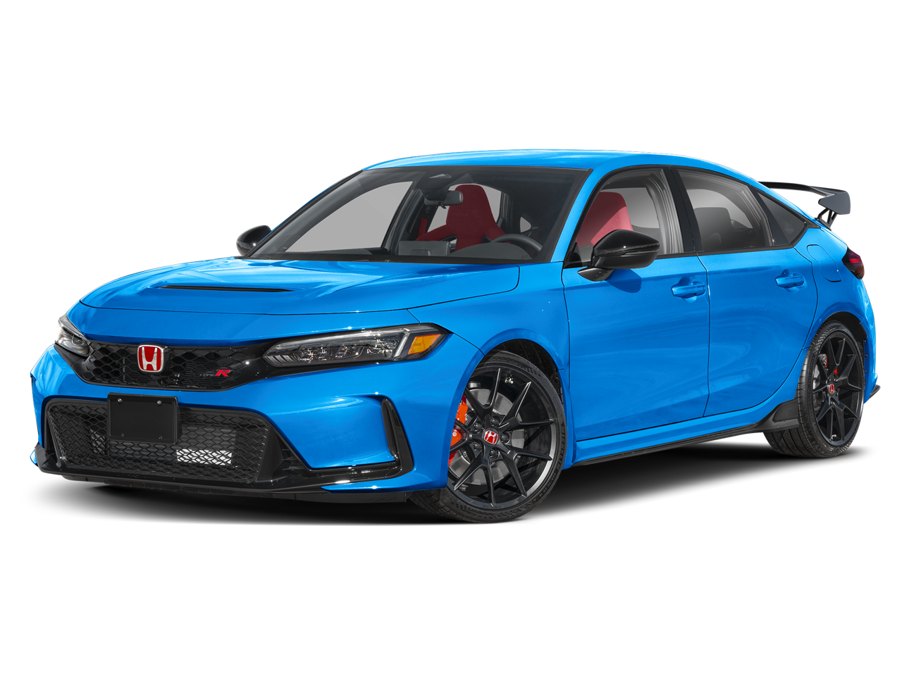 2026 Honda Civic Type R Manual in Boost Blue Pearl — front three-quarter view