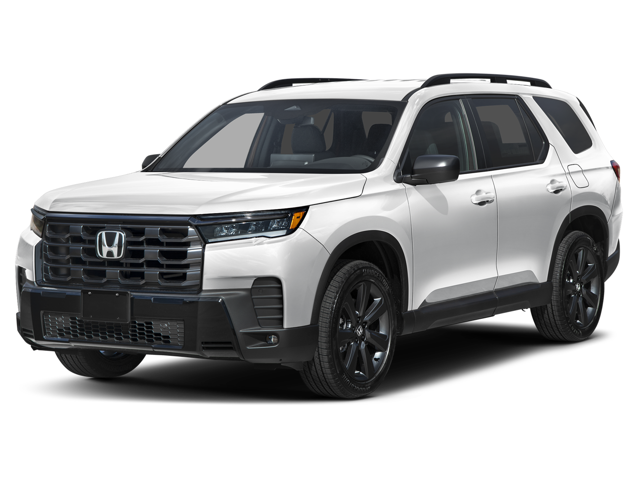2026 Honda Pilot Sport in Platinum White Pearl — front three-quarter view