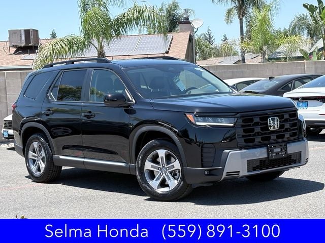 2026 Honda Pilot EX-L in Crystal Black Pearl — front three-quarter view
